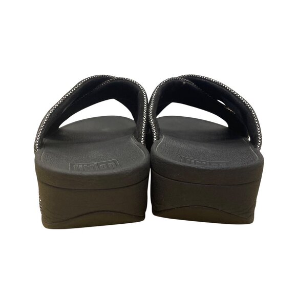 Fitflop Women’s Black Metallic Cross Strap Lightweight Sandals Size 8 - Picture 7 of 8